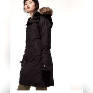 TNA Black Parka with Fur Trim